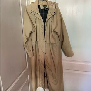 Vintage L.L. Bean Tan Hooded Trench Coat